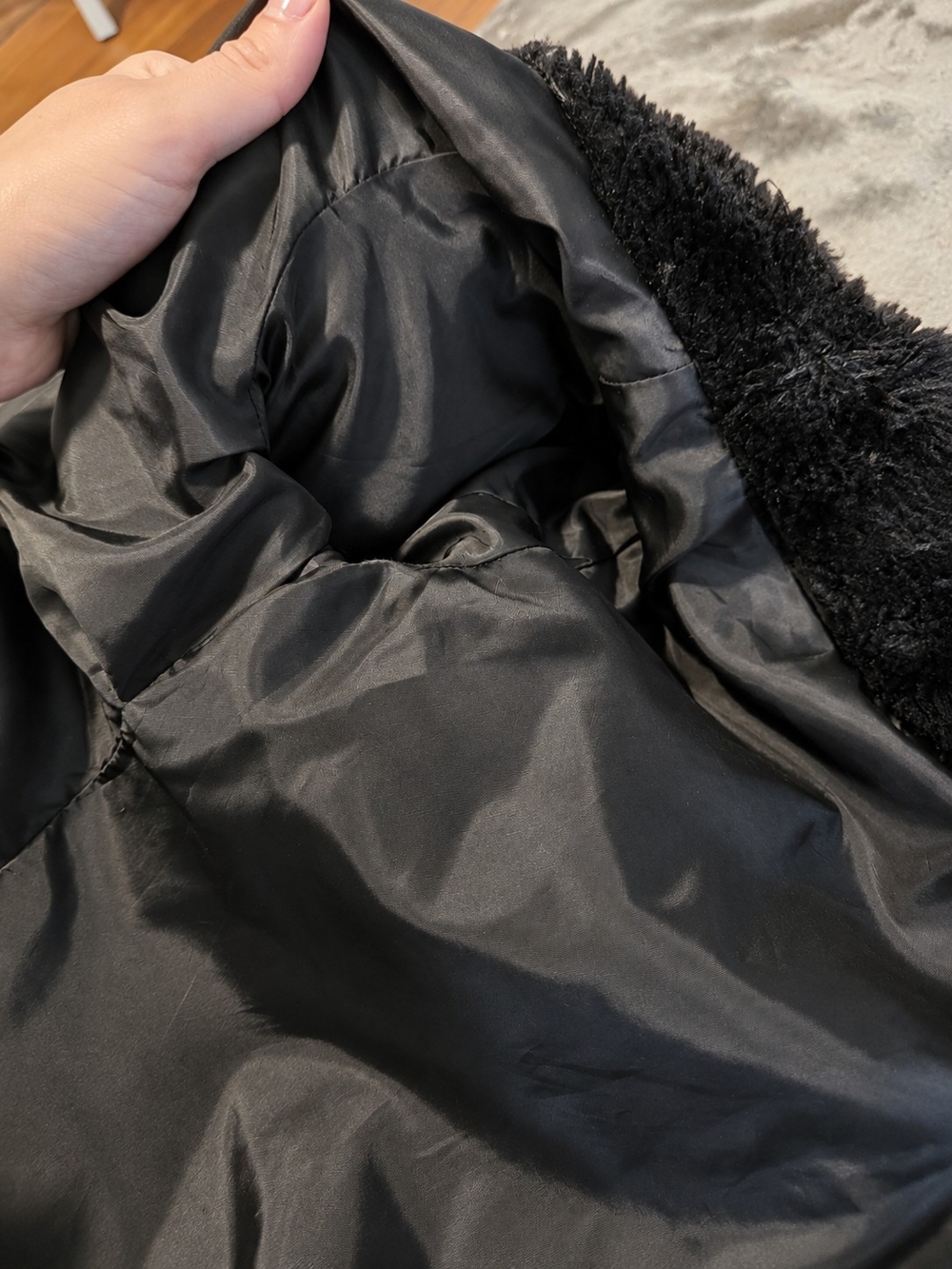 Vero Moda Black Plush Faux-Fur Teddy Jacket - Picture 7 of 8
